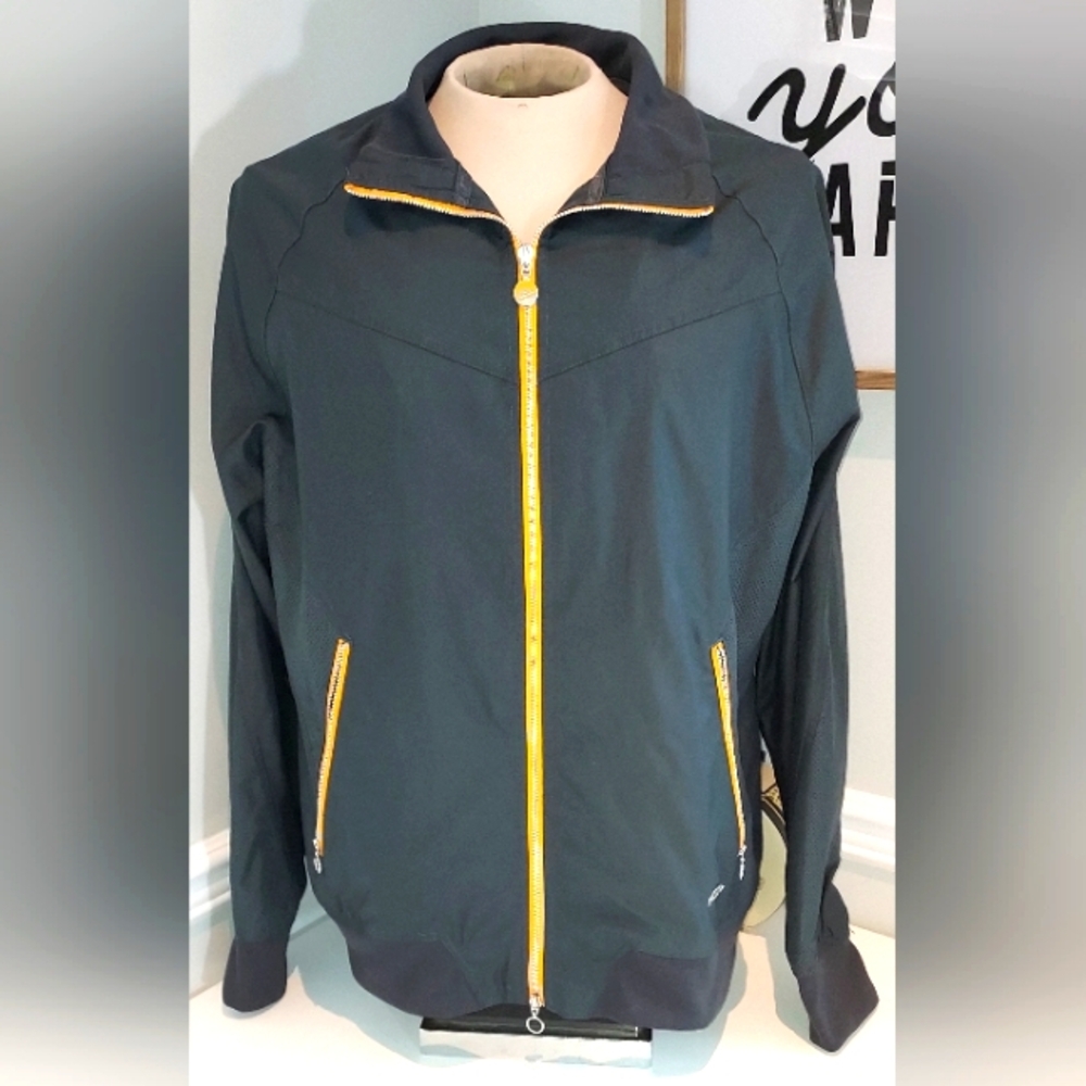 Nike Men's Collared Size XL Charcoal/Orange Wind Runner Jacet Pre-owned